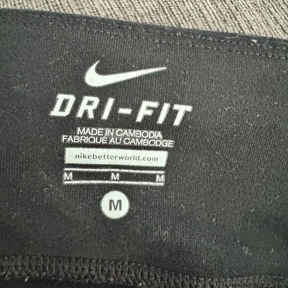 Nike Dri-Fit Tech Running Black Leggings High Rise Pull On Stretch Ankle Sz M - Picture 6 of 8